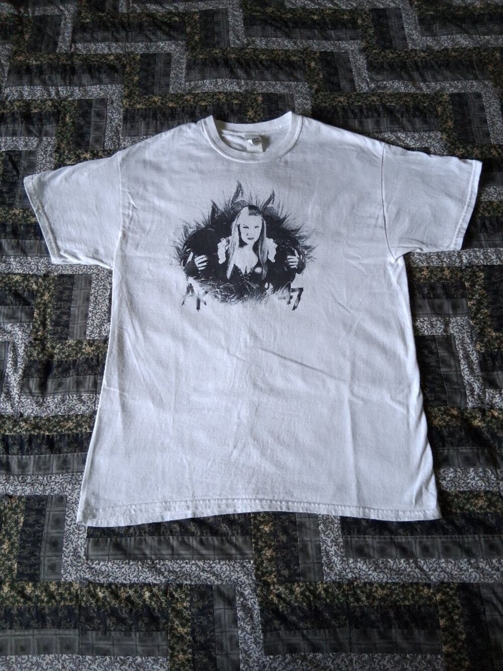 2010s Gildan Allysin Kay "AK-47" White T-Shirt Adult Large Indie Wrestling
